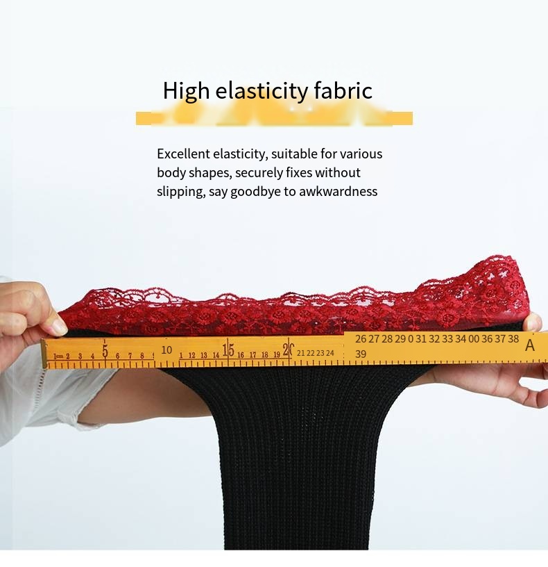 Plus Size Thigh High Socks Lace Trim Over the Knee Stocking for Curvy Women